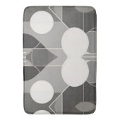 Grijs en wit geometrisch ontwerp met cirkellijnen badmat (Voorkant Verticaal)