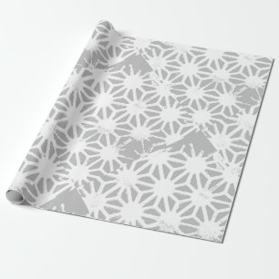 Grijs en wit geometrisch patroon cadeaupapier