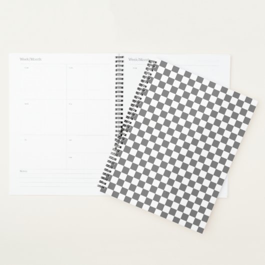 grijs en wit Geruit 2024 Planner (Display)