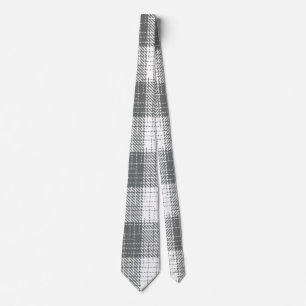 Grijs en wit geruit kruisraster Plaid Stropdas