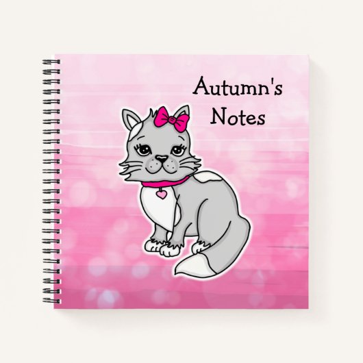 Grijs en wit gespikkeld gepersonaliseerd notitieboek (Voorkant)