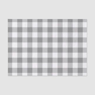 Grijs en wit Gingham Check Patroon Tissuepapier