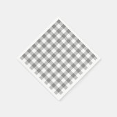Grijs en wit Gingham controlepatroon Servetten (Hoek)
