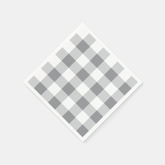 Grijs en wit Gingham patroon Servet (Hoek)