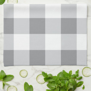 Grijs en wit Gingham patroon Theedoek