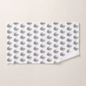 Grijs en wit handafdrukpatroon handdoek (Handdoek)