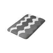 Grijs en wit horizontaal golvenpatroon badmat (Gekanteld)