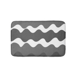Grijs en wit horizontaal golvenpatroon badmat