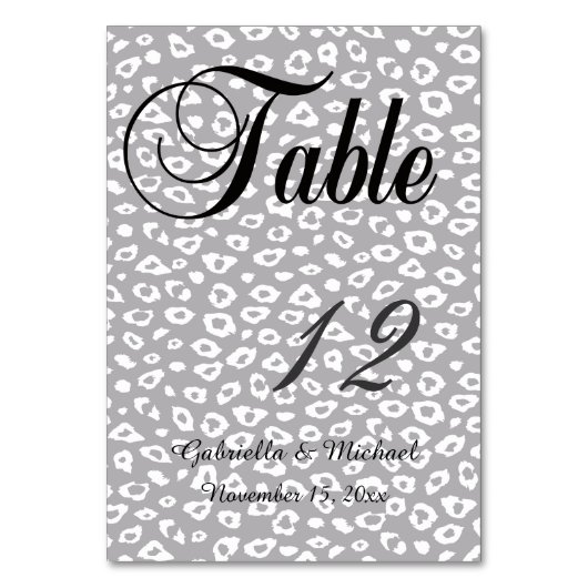 Grijs en wit Luipaard Print Kaart (Voorkant)