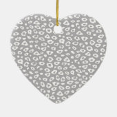 Grijs en wit Luipaard Print met boog Keramisch Ornament (Achterkant)