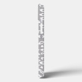 Grijs en Wit Luipaard Print Monogram Case-Mate iPhone Case (Achterkant / Links)