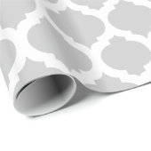 Grijs en wit Marokkaans patroon Cadeaupapier (Rol Hoek)