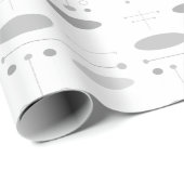 Grijs en Wit MCM Mid+Century Abstract Modern Cadeaupapier (Rol Hoek)