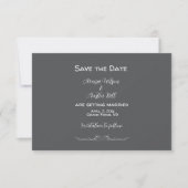 Grijs en Wit Minimalistische Bruiloft Save The Date (Voorkant)