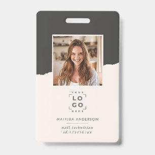 Grijs en wit modern minimaal foto abstract badge