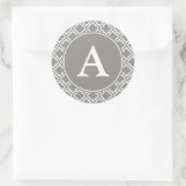 Grijs en Wit Monogram Stickers (Tas)