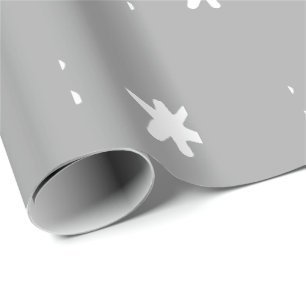 Grijs en Wit Patroon Modern Cadeaupapier