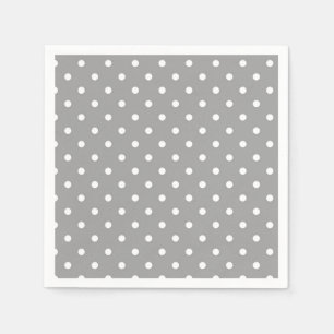 Grijs en wit polka dot moderne glamour servetten