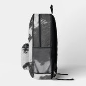 Grijs en wit realistisch koeienhuid print No. 2 Bedrukte Rugzak (Rechts)