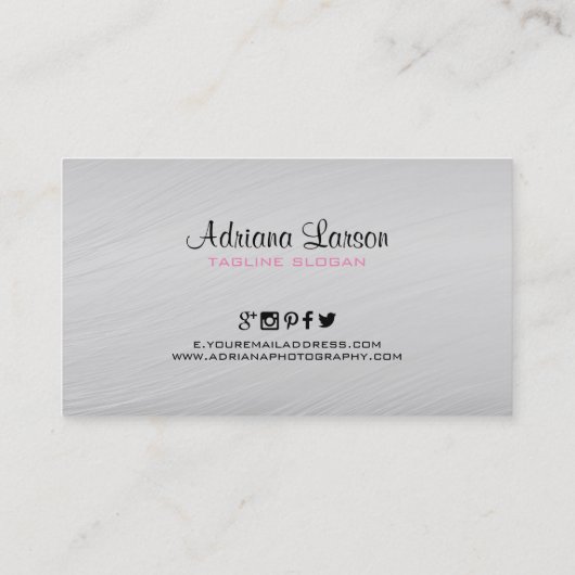 Grijs en wit Smokey Design Visitekaartje (Achterkant)