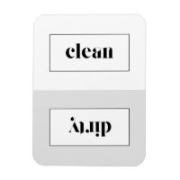 Grijs en Wit Stencil Typografie Vaatwasser