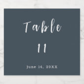 Grijs en Wit Tafelnummer Bruiloft Sparkling Wijnetiket (Enkel label)
