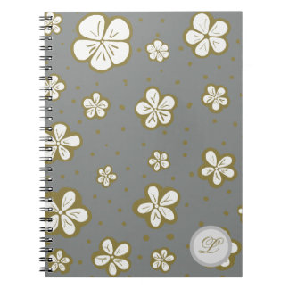Grijs en wit vergeten me de florale noten notitieboek