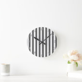 Grijs en wit - Verticale stripes - Speciaal Ronde Klok (Huis)