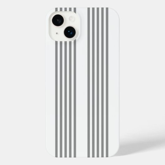 Grijs en wit vijf strepen patroon iPhone hoesje (Achterkant)
