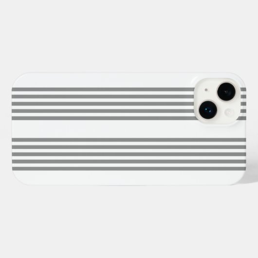 Grijs en wit vijf strepen patroon iPhone hoesje (Achterkant horizontaal)