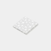 Grijs en wit vliegtuig met patroon post-it® notes (Schuin)
