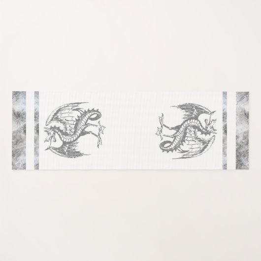 Grijs en wit wild drakengeit yogamat (Voorkant (horizontaal))