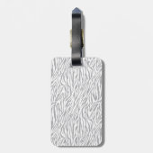 Grijs en Wit Zebra Print Mongram Bagagelabel (Achterkant verticaal)