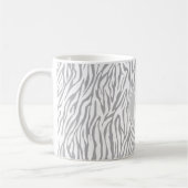 Grijs en Wit Zebra Print Monogram Koffiemok (Links)