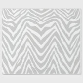 Grijs en Wit Zebra Strepen Dierenprint Cadeaupapier (Vlak)