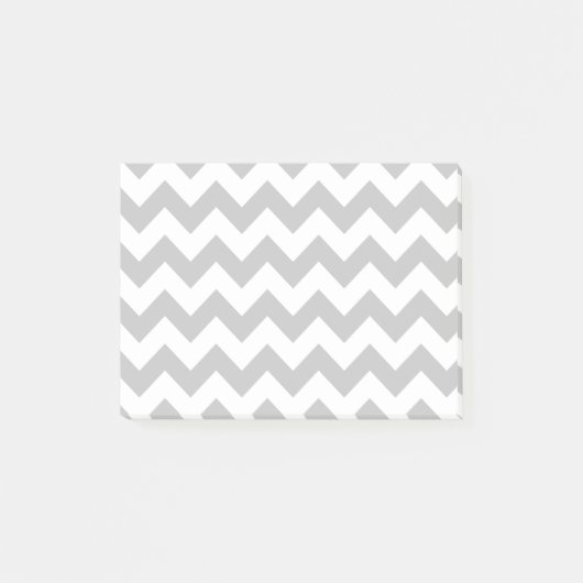 Grijs en wit Zigzag Chevron Pattern Post-it® Notes (Voorkant)