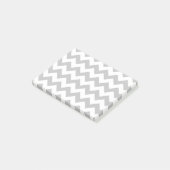 Grijs en wit Zigzag Chevron Pattern Post-it® Notes (Schuin)
