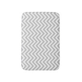 Grijs en wit Zigzag Stripes Chevron Pattern Badmat (Voorkant Verticaal)