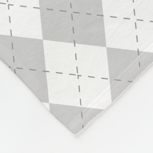Grijs en Witte Argyle Fleece Deken (Hoek)