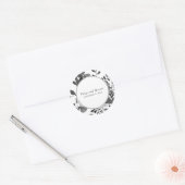 Grijs en Witte Floral sparen de Datum Weddenschap Ronde Sticker (Envelop)