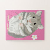 Grijs en witte hamster legpuzzel (Horizontaal)