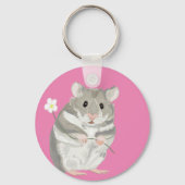 Grijs en witte hamster sleutelhanger (Achterkant)