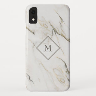 Grijs en witte marmer iPhone XR hoesje