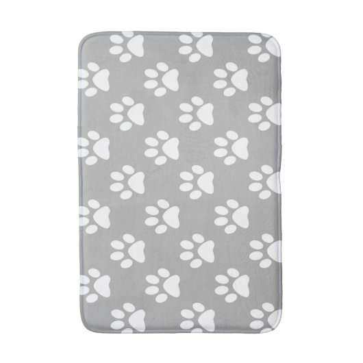 Grijs- en witte pootafdrukken badmat (Voorkant Verticaal)