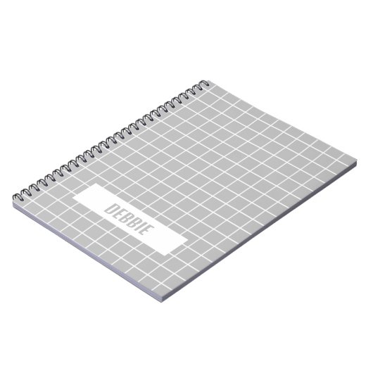 Grijs en witte tegel blokkeert aangepaste notitieboek (Linkerzijde)