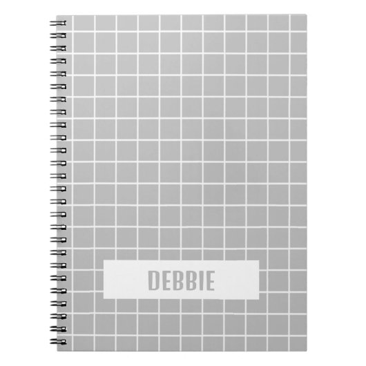 Grijs en witte tegel blokkeert aangepaste notitieboek (Voorkant)