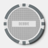Grijs en witte tegel blokkeert aangepaste poker chips (Voorkant)