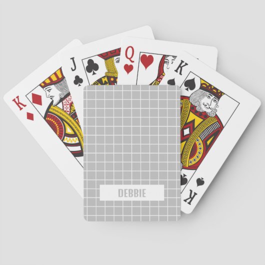 Grijs en witte tegel blokkeert aangepaste pokerkaarten (Achterkant)