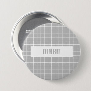 Grijs en witte tegel blokkeert aangepaste ronde button 7,6 cm
