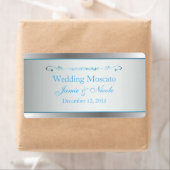 Grijs en Zilver Bruiloft Mini Wijn Labels (Insitu)